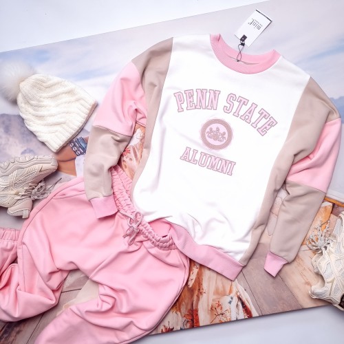 MINT - BIAŁO- RÓŻOWA BLUZA  - PENN STATE