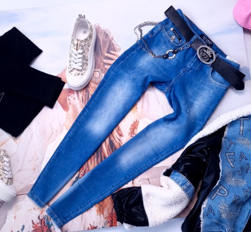 PUCCIHINO - NIEBIESKIE JEANSY RURKI - PUSH UP