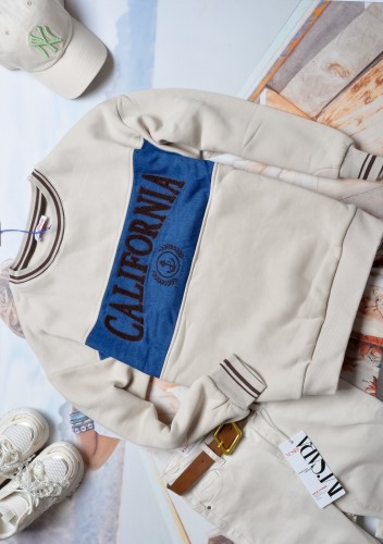 BEŻOWA BLUZA - CALIFORNIA- JEANS