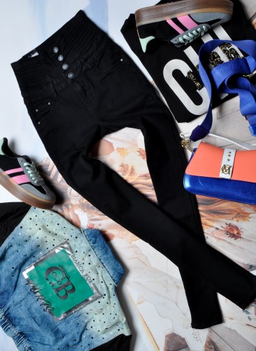 CZARNE RURKI - HIGH WAIST - SLIM FIT