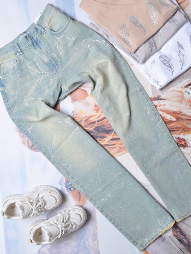 IT'S BASIC - JEANSOWE SPODNIE DZWONY - CYRKONIE