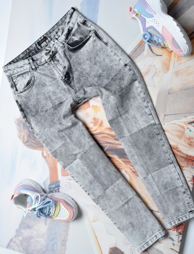 DI'SHE SPODNIE SZARE BOYFRIEND PRZECIERANE