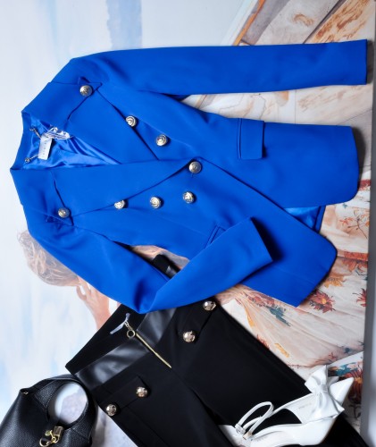 CHABROWA MARYNARKA - ZŁOTE GUZIKI