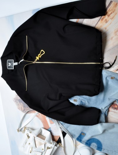 ZANARDI - CZARNA KURTKA BOMBERKA 