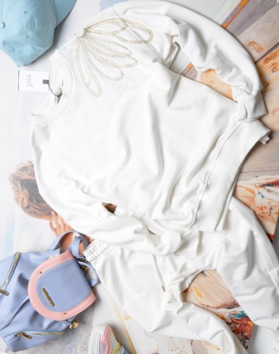 MINT - BIAŁA BLUZA  - KWIATUSZEK