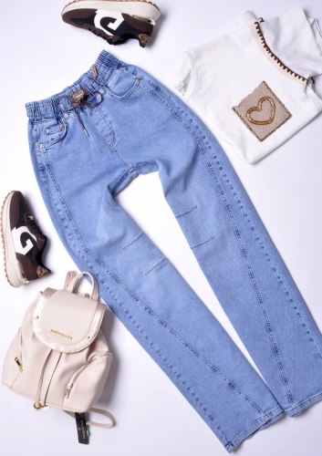 ESPARANTO - JEANSOWE SPODNIE - WIDE LEG - PRZESZYCIA