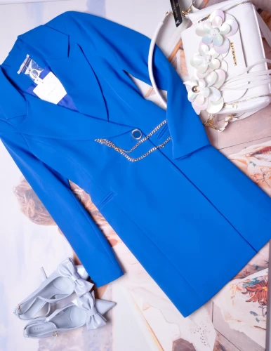 SUKIENKA W KOLORZE CHABROWYM - OZDOBNY ŁAŃCUSZEK