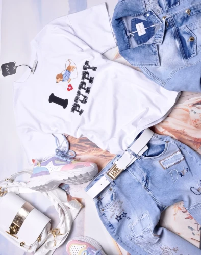 MINT - BIAŁA BLUZKA - I LOVE PUPPY - JAMNIK