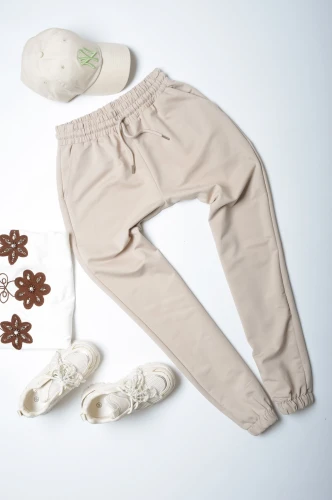 MINT - BEŻOWE SPODNIE ZE ŚCIĄGACZAMI