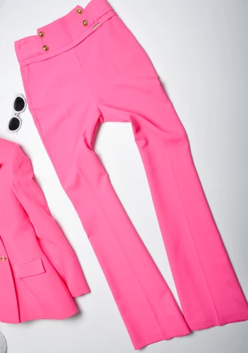RÓŻOWE ELEGANCKIE SPODNIE - FLARE