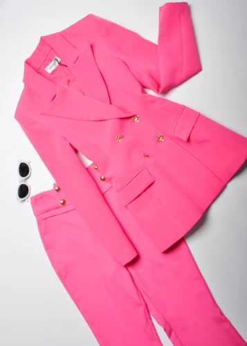 RÓŻOWA MARYNARKA - ZŁOTE KWIATKI