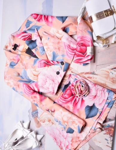 LIL GLAM MORELOWY KOMPLET Z KWIECISTYM MOTYWEM ZE SPÓDNICO-SPODENKAMI