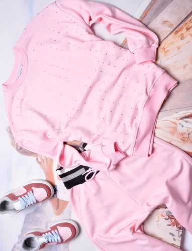 MINT - RÓŻOWA BLUZA  - CYRKONIE