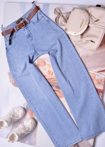 ESPARANTO - JEANSOWE SPODNIE Z PROSTĄ SZEROKĄ NOGAWKĄ