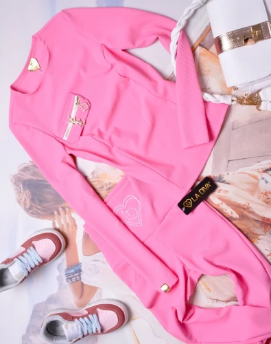 LA DIVA - RÓŻOWA PRĄŻKOWANA BLUZKA 