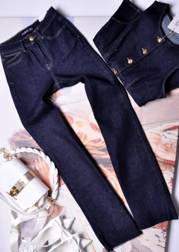 IT'S BASIC - GRANATOWE JEANSY - FLARE'