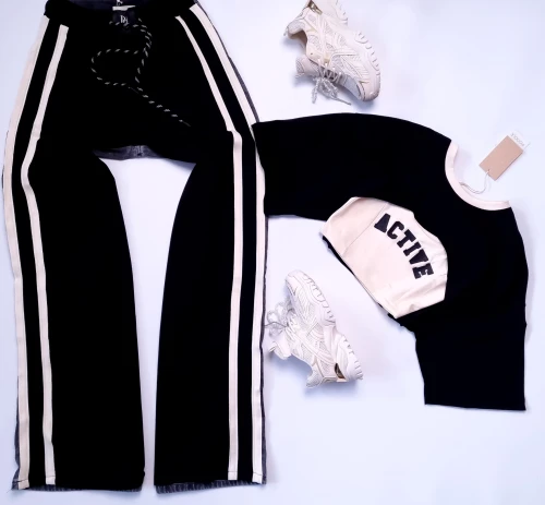 POODLE - KOMPLET CZARNO - BEŻOWO - SZARY JEANS' 