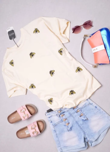 MINT - BANANOWA BLUZKA - MUCHY - CYRKONIE