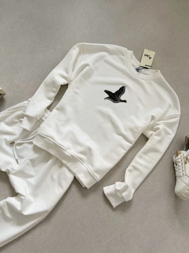 MINT - BIAŁA BLUZA - CYRKONIOWY PTAK
