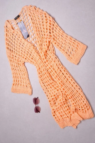 POMARAŃCZOWA AŻUROWA NARZUTKA - BOHO STYLE