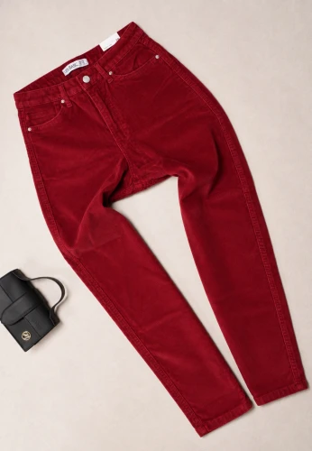 IT'S BASIC - BORDOWE SZTRUKSOWE SPODNIE MOM FIT