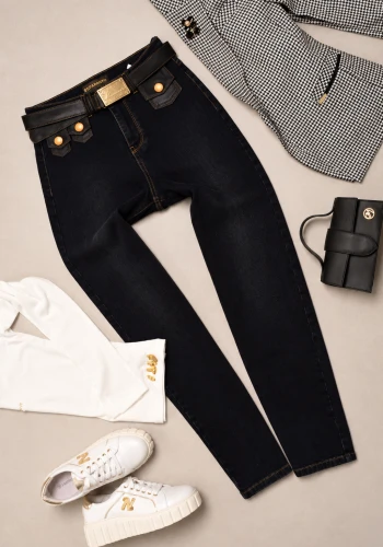 ESPARANTO - CZARNE JEANSOWE SPODNIE MOM FIT