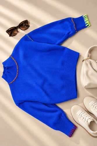 IT'S BASIC - CHABROWY KRÓTSZY SWETER Z GOLFEM